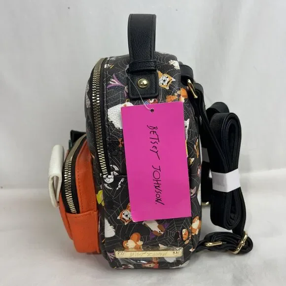 Betsy Johnson Halloween Pumpkin Mini Backpack French Bulldog New HTF Boston Dogs - Picture 3 of 8